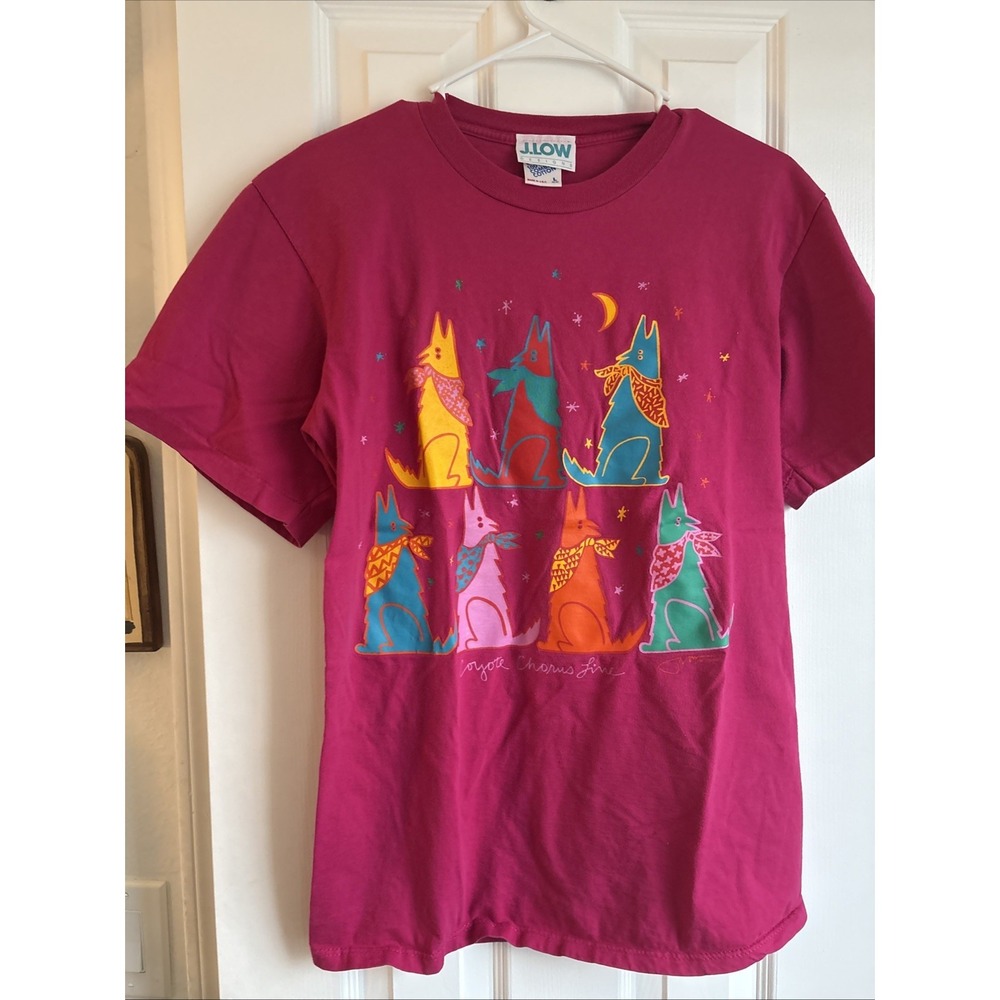 True Vintage Coyote Chorus Line Moon And Stars Womens Large Purple T-shirt